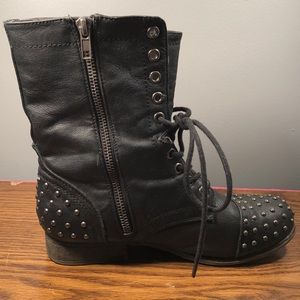 Black combat boots